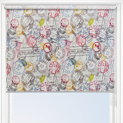 Colourful Stamps Roller Blind