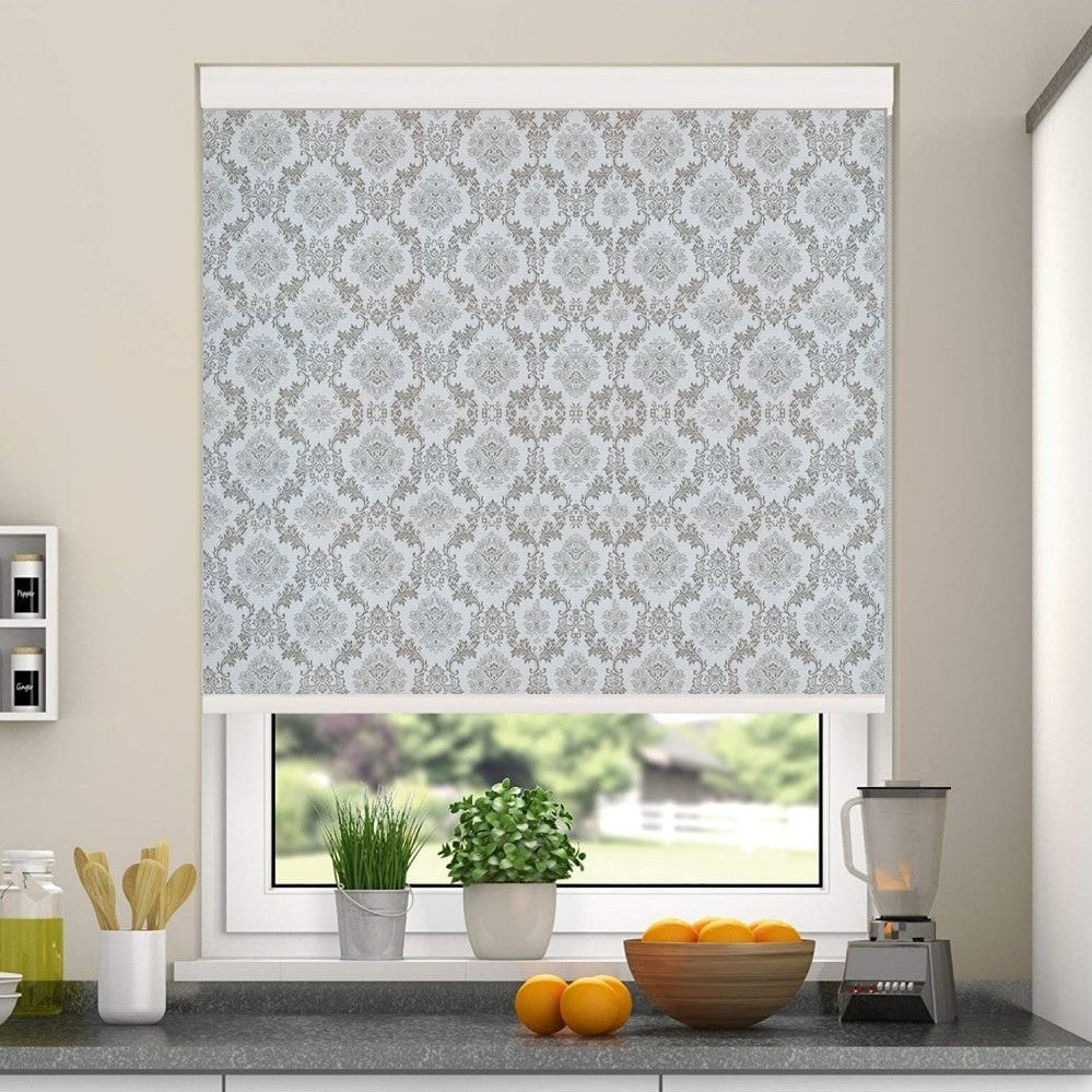 Light Coffee Lace Roller Blind Blinds4value.co.uk
