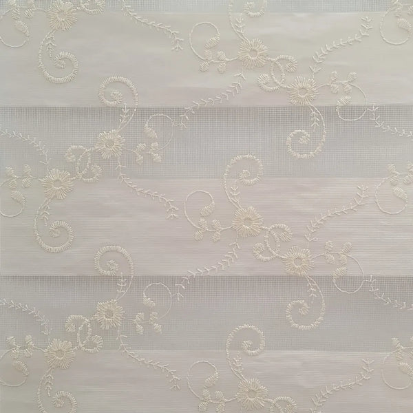 White Design with Cream Day and Night Blind