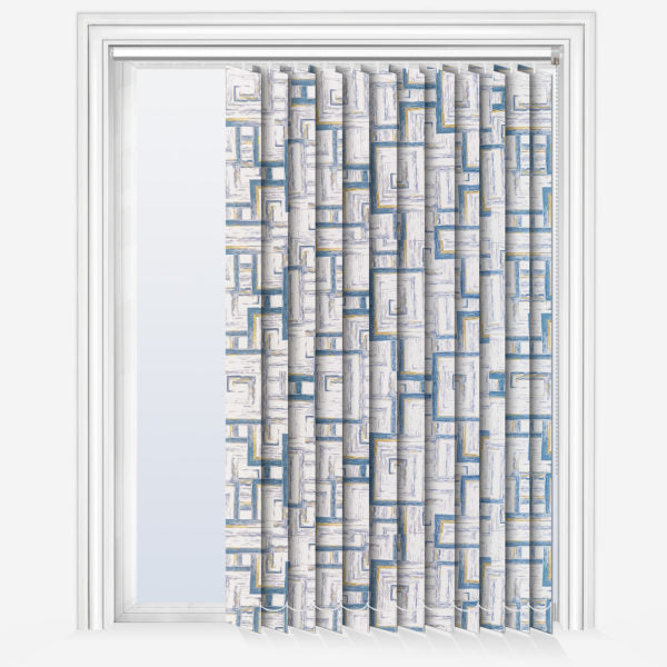 Blue Abstract Blackout Vertical Blind