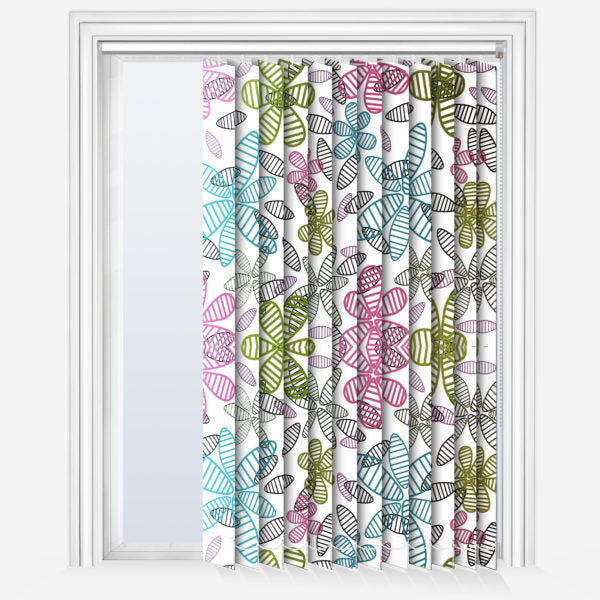 Graphic Flower Blackout Vertical Blind