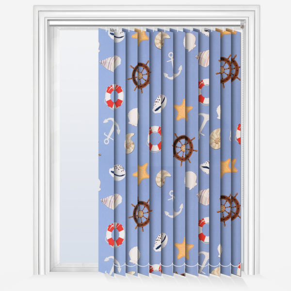 Nautical Sea And Seashell Blackout Vertical Blind