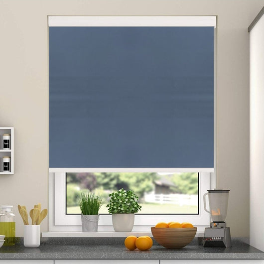 Navy Ash Blue Roller Blind