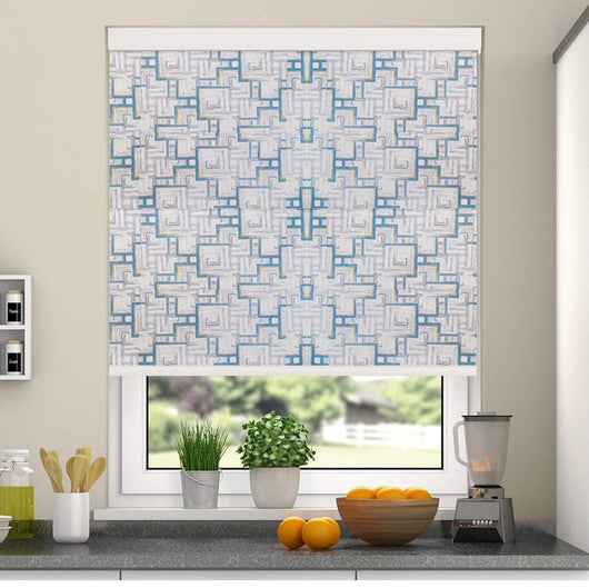 Blue Abstract Roller Blind