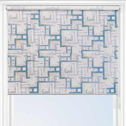 Blue Abstract Roller Blind