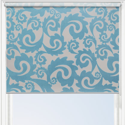 Blue Ornament Roller Blind