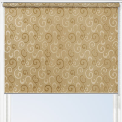 Brown Swirling Leaves Jacquard Roller Blind