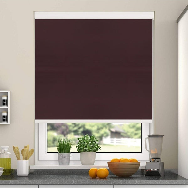 Red and Black Sunscreen Roller Blind