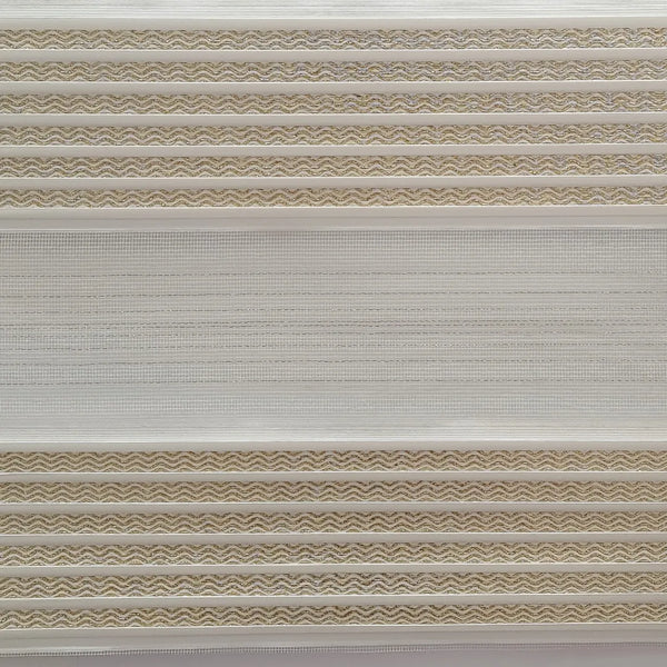 Wavy Gold Stripe With White Background Day and Night Blind
