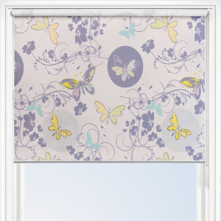 White Swirling Flowers Roller Blind